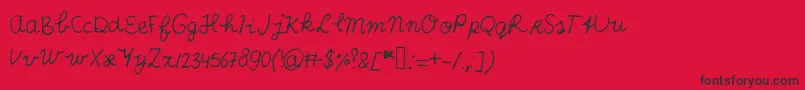 ScribbleScrabble Font – Black Fonts on Red Background