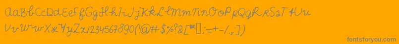 ScribbleScrabble Font – Gray Fonts on Orange Background