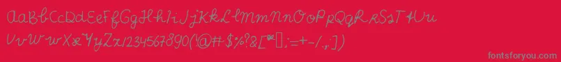 ScribbleScrabble Font – Gray Fonts on Red Background