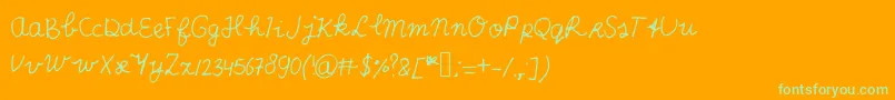 ScribbleScrabble Font – Green Fonts on Orange Background