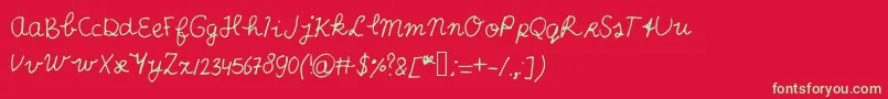 ScribbleScrabble Font – Green Fonts on Red Background