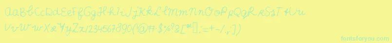 ScribbleScrabble Font – Green Fonts on Yellow Background