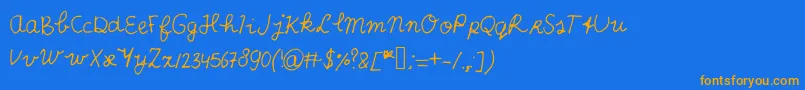 ScribbleScrabble Font – Orange Fonts on Blue Background