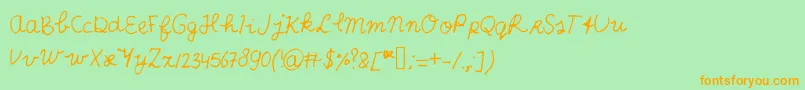 ScribbleScrabble Font – Orange Fonts on Green Background