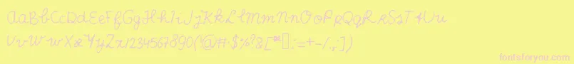 ScribbleScrabble Font – Pink Fonts on Yellow Background