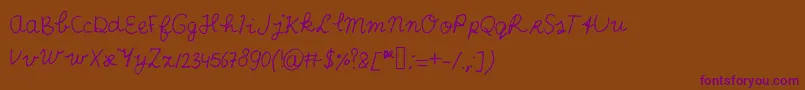Шрифт ScribbleScrabble – фиолетовые шрифты на коричневом фоне