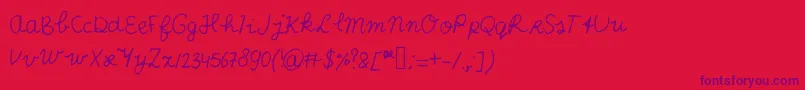 ScribbleScrabble Font – Purple Fonts on Red Background