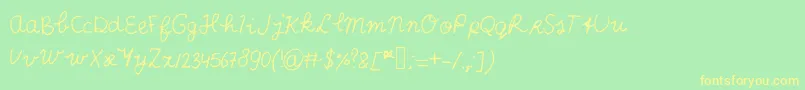 ScribbleScrabble Font – Yellow Fonts on Green Background