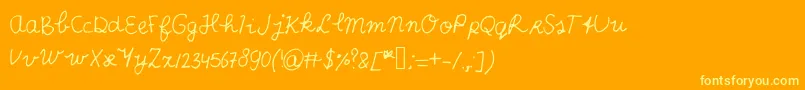 ScribbleScrabble Font – Yellow Fonts on Orange Background