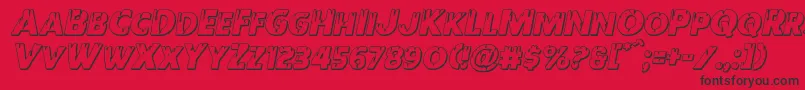 Redundeadshadowital Font – Black Fonts on Red Background