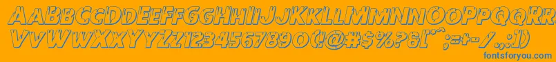 Redundeadshadowital Font – Blue Fonts on Orange Background