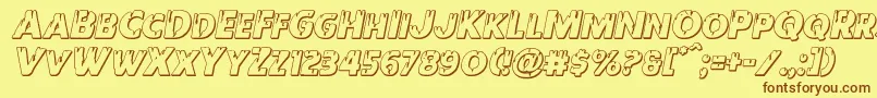 Redundeadshadowital Font – Brown Fonts on Yellow Background