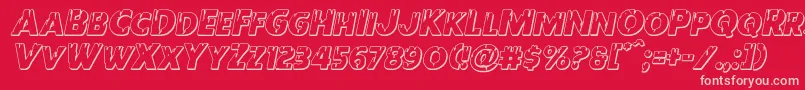 Redundeadshadowital Font – Pink Fonts on Red Background