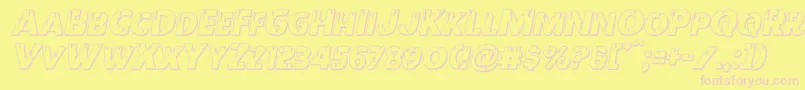 Redundeadshadowital Font – Pink Fonts on Yellow Background