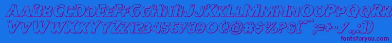 Redundeadshadowital Font – Purple Fonts on Blue Background