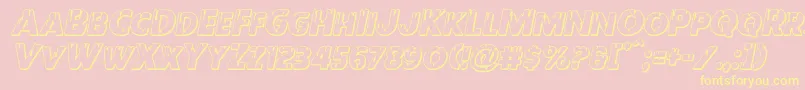 Redundeadshadowital Font – Yellow Fonts on Pink Background