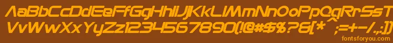 MonsOlympiaBoldItalic Font – Orange Fonts on Brown Background