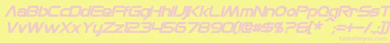 MonsOlympiaBoldItalic Font – Pink Fonts on Yellow Background