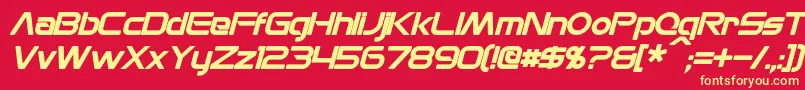 MonsOlympiaBoldItalic Font – Yellow Fonts on Red Background
