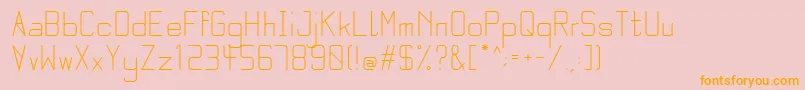 フォントQuarterRegular – オレンジの文字がピンクの背景にあります。