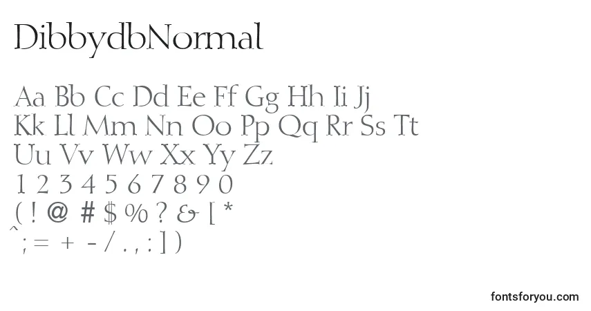 Czcionka DibbydbNormal – alfabet, cyfry, specjalne znaki
