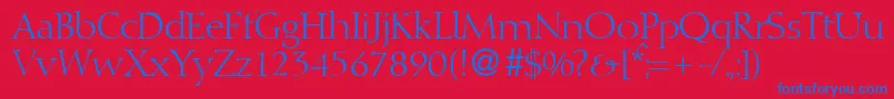 DibbydbNormal Font – Blue Fonts on Red Background