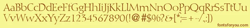 DibbydbNormal Font – Brown Fonts on Yellow Background