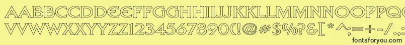 LibertyHollowWd Font – Black Fonts on Yellow Background