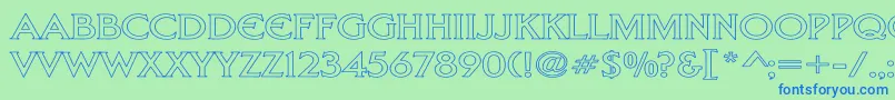 LibertyHollowWd Font – Blue Fonts on Green Background