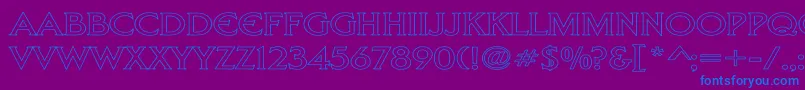 LibertyHollowWd Font – Blue Fonts on Purple Background