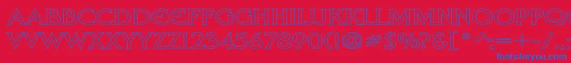 LibertyHollowWd Font – Blue Fonts on Red Background