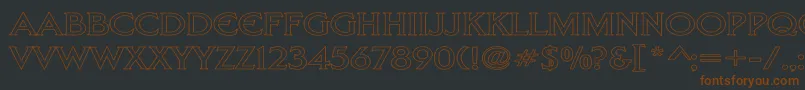 Шрифт LibertyHollowWd – коричневые шрифты на чёрном фоне