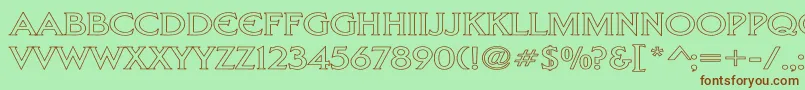 LibertyHollowWd Font – Brown Fonts on Green Background