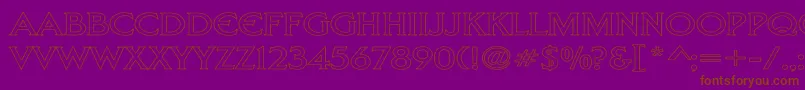 LibertyHollowWd-Schriftart – Braune Schriften auf violettem Hintergrund