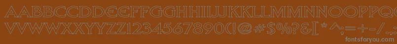 LibertyHollowWd Font – Gray Fonts on Brown Background