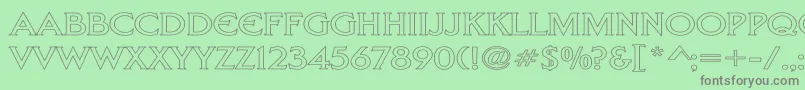 LibertyHollowWd Font – Gray Fonts on Green Background