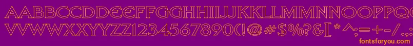 LibertyHollowWd Font – Orange Fonts on Purple Background