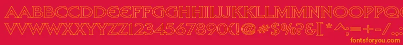 LibertyHollowWd Font – Orange Fonts on Red Background