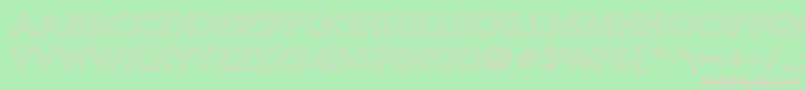 LibertyHollowWd Font – Pink Fonts on Green Background