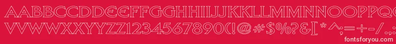 LibertyHollowWd Font – Pink Fonts on Red Background