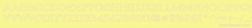 LibertyHollowWd Font – Pink Fonts on Yellow Background