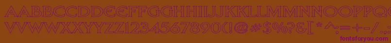 LibertyHollowWd Font – Purple Fonts on Brown Background