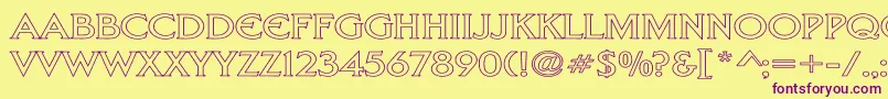 LibertyHollowWd Font – Purple Fonts on Yellow Background