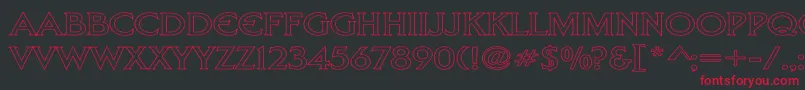 LibertyHollowWd Font – Red Fonts on Black Background