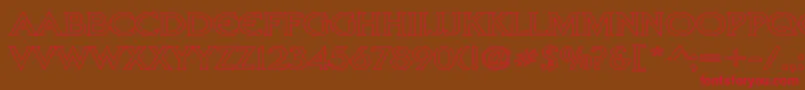 LibertyHollowWd Font – Red Fonts on Brown Background