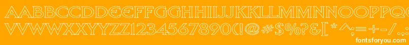 LibertyHollowWd Font – White Fonts on Orange Background