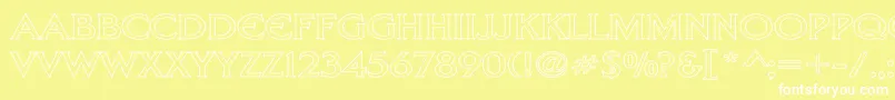 LibertyHollowWd Font – White Fonts on Yellow Background