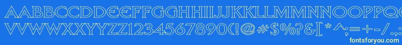 LibertyHollowWd Font – Yellow Fonts on Blue Background