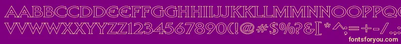 LibertyHollowWd Font – Yellow Fonts on Purple Background