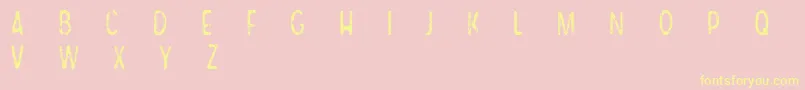 Police CfsameoldstoryRegular – polices jaunes sur fond rose